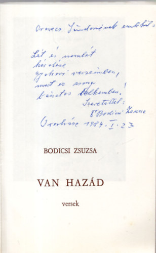 Bodicsi Zsuzsa - Van haz�d - versek (Dedik�lt)