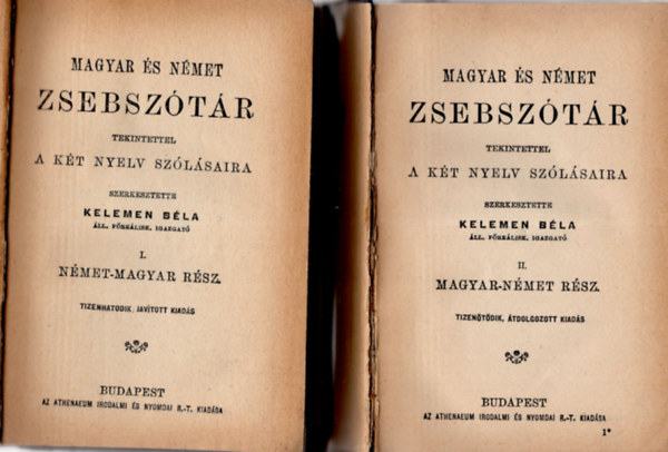 Kelemen Bla - Nmet-magyar s magyar-nmet zsebsztr