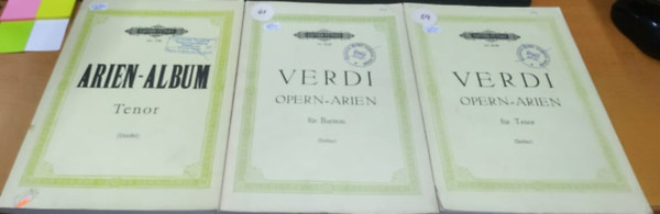 Verdi, Alfred D�rffel, Edition Peters - 3 db Edition Peters: Arien-Album: Tenor + Verdi Opern-Arien f�r Tenor + Verdi Opern-Arien f�r Bariton