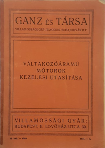 V�ltakoz��ram� m�torok kezel�si utas�t�sa