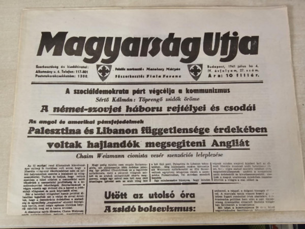 Magyars�g utja IV. �vfolyam 27.sz�m (1941 j�lius 4.)