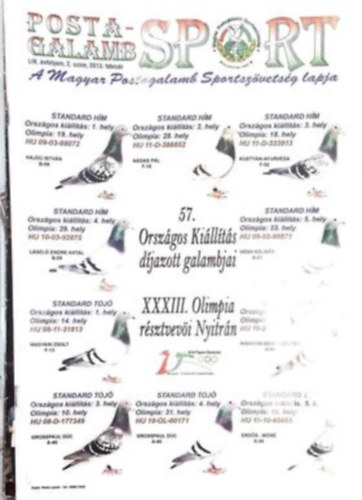Postagalamb Sport - A magyar postagalamb sportszvetsg lapja LIX. vfolyam 2013. (2, 4-6, 8-11)