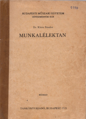 Dr. Klein S�ndor - Munkal�lektan
