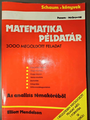 Mendelson, Elliott - Matematika pldatr - 3000 megoldott feladat az analzis tmakrbl