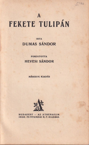 Dumas Sndor - A fekete tulipn (Dumas)