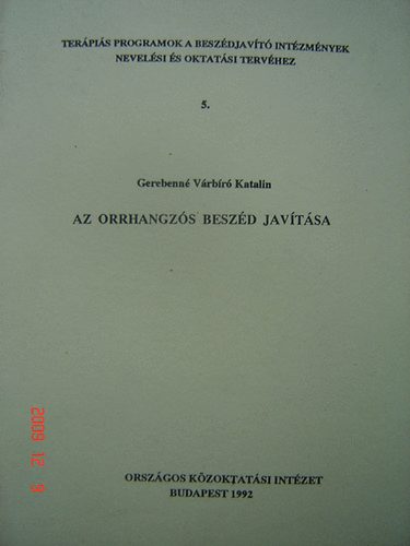 Gerebenn Vrbr Katalin - Az orrhangzs beszd javtsa