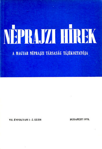 Nprajzi hrek (1978. VII. vfolyam 1-2. szm)