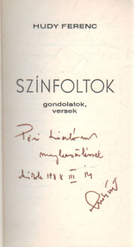 Hudy Ferenc - Sz�nfoltok-versek