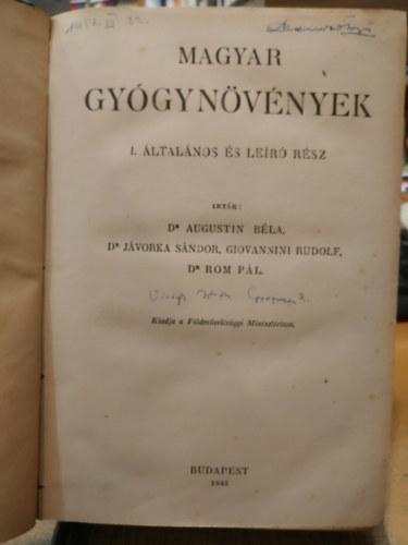 Dr.Augustin Béla-Dr. Rom Pál - Magyar gyógynövények I-II.