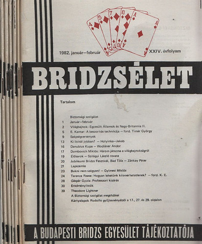 Bridzslet 1982. (Teljes vfolyam, 7 db., lapszmonknt)