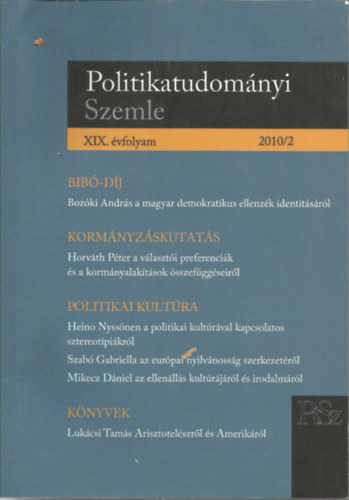 Czizmadia Ervin (Szerk.) - Politikatudomnyi Szemle 2010/2
