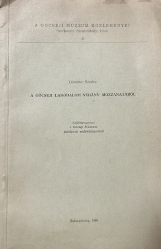 Dömötör Sándor - A göcseji lakodalom néhány mozzanatáról