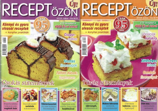 4 db Receptzn, 2013/5, /6, /7, /8