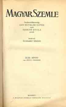 Eckhardt Sndor (szerk.) - Magyar Szemle XLIII. ktet 1942 jlius-december