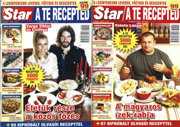 4 db Star/A te recepted, 2014. mrcius, 2014. prilis, 2014. jnius, 2014. jlius