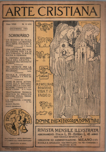 4 db Arte Cristiana - (Keresztny mvszet 1935/februr, prilis, jnius, december) szmok egyben.