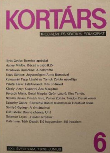 Kort�rs 6. XXII. �vfolyam 1978. j�nius