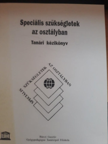 Specilis szksgletek az osztlyban - Tanri kziknyv