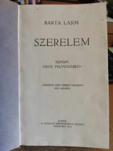 Barta Lajos - Szerelem (sznm)