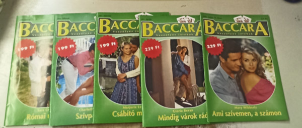 Sara Craven, Charlotte Lamb, Gloria Bevan, Mary Wibberly - 5 db Baccara (2001 vfolyam): Rmai utazs +Szvprbaj +Mindig vrok rd +Ami szvemen, a szmon +Csbt mosoly