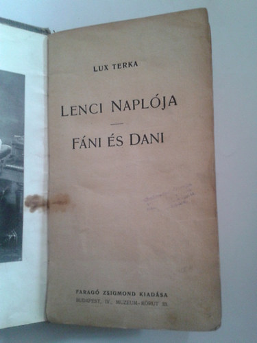 Lux Terka - Lenci Napl�ja - F�ni �s Dani