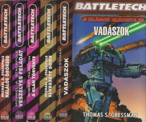5db Battletech - Vadszok + Elveszett sors + A kln trvnye + Veszlyes feladat + Hallos rksg