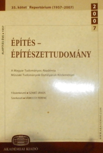 Dr. Vmossy Ferenc (szerk.) - pts-ptszettudomny 35. ktet 3-4. szm
