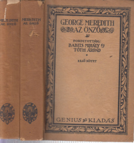 George Meredith, Babits Mihly (ford.), Tth rpd (ford.) - Az nz (szmozott)