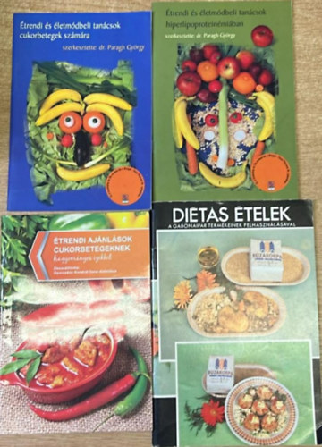 Gyurcs�n� Kondr�t Ilona, Dr. Paragh Gy�rgy, Nincs felt�ntetve - 4 darab szak�csk�nyv: �trendi aj�nl�sok cukorbetegeknek - �trendi �s �letm�dbeli tan�csok cukorbetegek sz�m�ra - �trendi �s �letm�dbeli tan�csok hiperlipoprotein�mi�ban - Di�t�s �telek