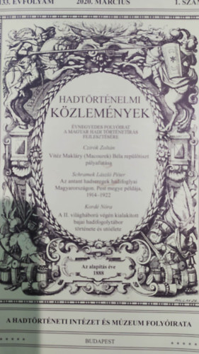Kincses Katalin (szerk.) - Hadtrtnelmi kzlemnyek 2020/3