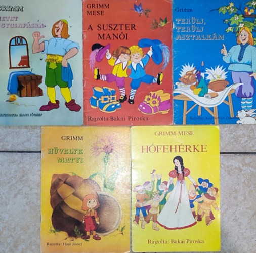 Brothers Grimm, Brder Grimm - 5db Grimm-mese fzet - Hfehrke; Hvelyk Matyi; Terlj, terlj asztalkm; A suszter mani; Hetet egycsapsra