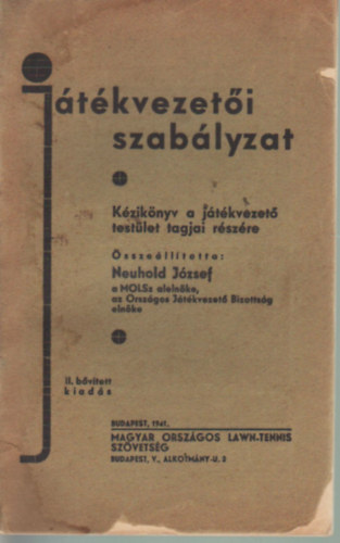 Neuhold Jzsef - Jtkvezeti szablyzat