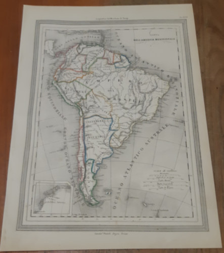 J.G. BARBIE DU BOCAGE A. VUILLEMIN J.B. CHARLE V. LEVASSEUR T. DUVOTENAY H. DUFOUR - Carta dell' America Meridionale /Dél-Amerika térkép/