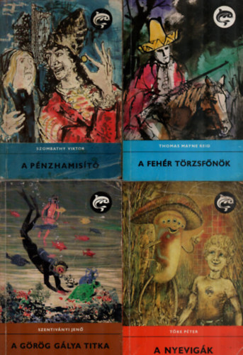 T�ke P�ter - 4 db Delfin k�nyv egy�tt: A nyevig�k, A p�nzhamis�t�, A feh�r t�rzsf�n�k, A G�r�g g�lya titka.