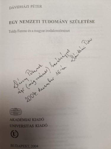 Dvidhzi Pter - Egy nemzeti tudomny szletse