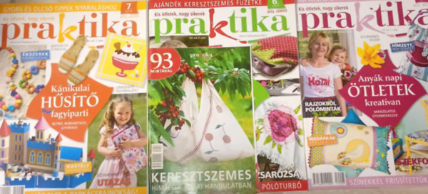 3 db. Praktika Magazin - 2012.máj. - 5. szám, 2012.jún. 6. szám, 2012.júl. 7. szám (szabás-varrás-kötés-hobby-lakásdivat-kézimunka)