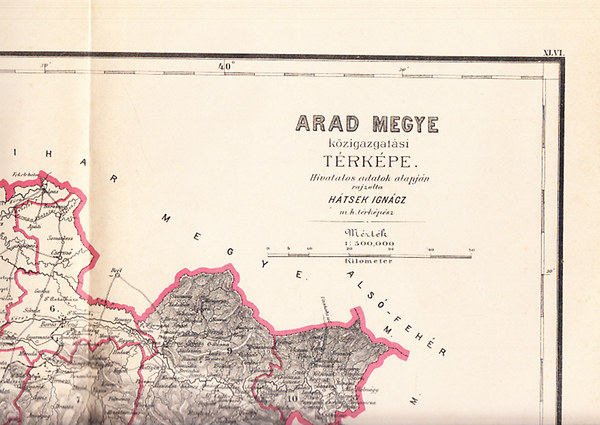 Htsek Igncz - Arad megye kzigazgatsi trkpe