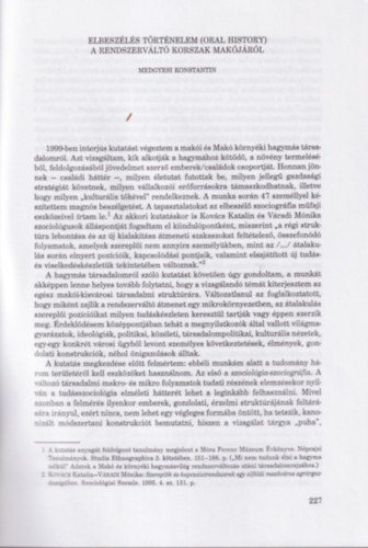 Medgyesi Konstantin - Elbesz�l�s t�rt�nelem a rendszerv�lt� korszak Mak�j�r�l - K�l�nlenyomat