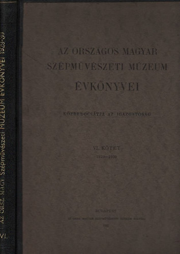 Az Orszgos Magyar Szpmvszeti Mzeum vknyvei V. ktet (1927-28)