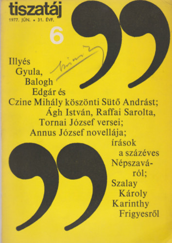 Tiszatj 1977. jn. 31 vf. 6 szm