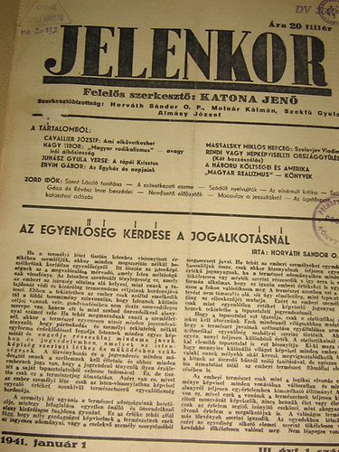 szerk:Katona Jen�-Alm�sy J�zsef-Szekf� Gyula - Jelenkor 1941 III. teljes �vfolyam