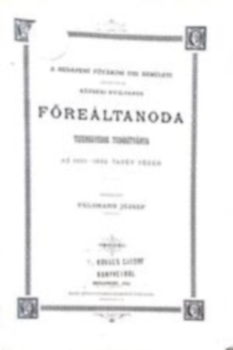 Felsmann József - A budapesti fővárosi VII kerületi községi nyilvános Főreáltanoda tizenegyedik tudósítványa 1881-1882