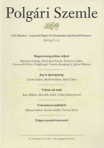 Polg�ri Szemle 20014/1-2.