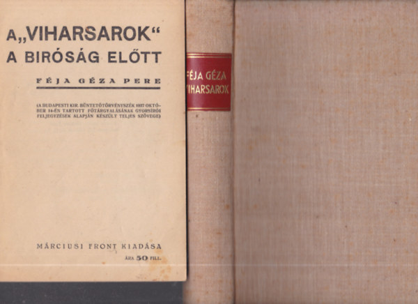 Fja Gza - 2 db Viharsarok: A Viharsarok a brsg eltt (Fja Gza pere) + Viharsarok (Az als Tiszavidk fldje s npe)