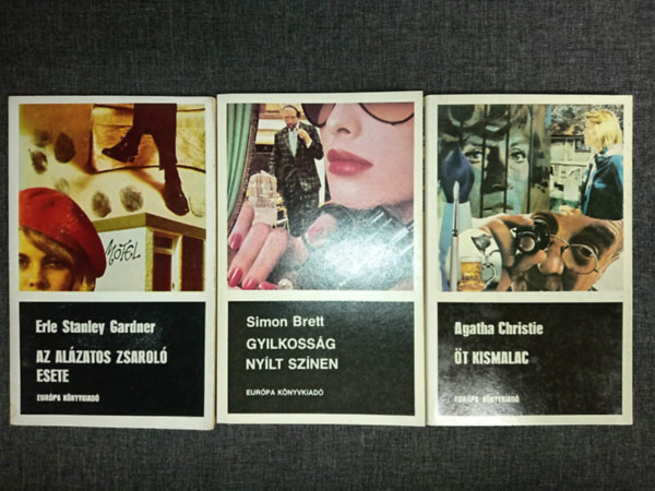 E. S. Gardner, Simon Brett, Agatha Christie - Az alázatos zsaroló esete + Gyilkosság nyílt színen + Öt kismalac (3db Fekete Könyvek krimi)