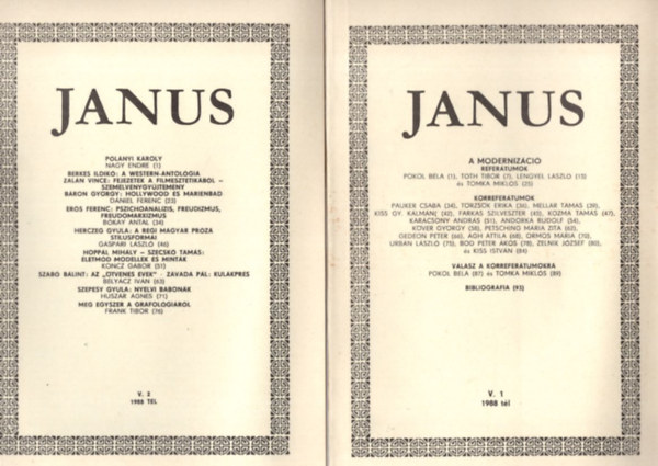 Pokol Bla, Lengyel Lszl, Hornyi zsb (szerk.) - Janus I-III. ktet 1988 tl V.1.+ V.2. + V.3.