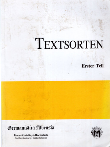 Kurdi Imre, Szsz Ferenc - Textsorten Erster Teil