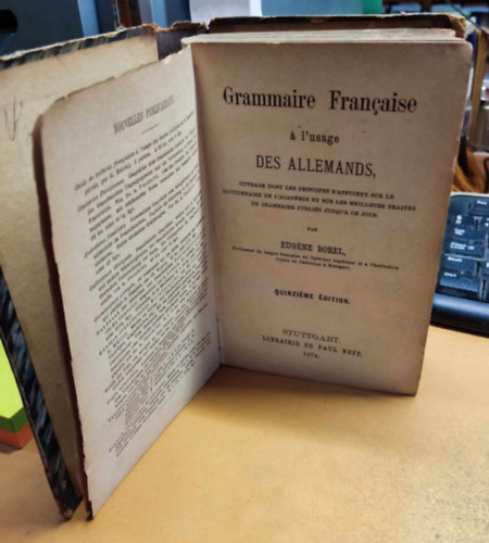 Eugne Borel - Grammaire Francaise  l'usage des Allemands (Francia nyelvtan nmeteknek)