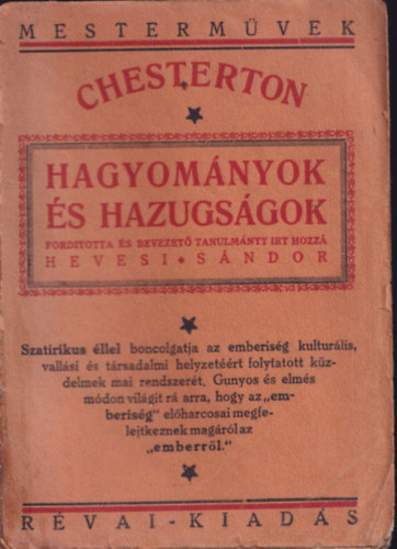 Gilbert Keith Chesterton - Hagyomnyok s hazugsgok