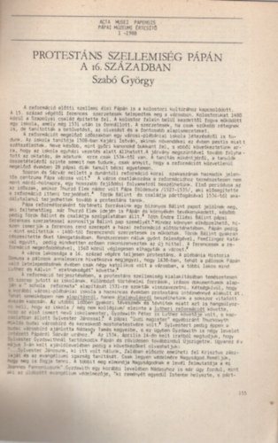 Szab Gyrgy - Protestns szellemisg Ppn a 16. szzadban - Klnlenyomat